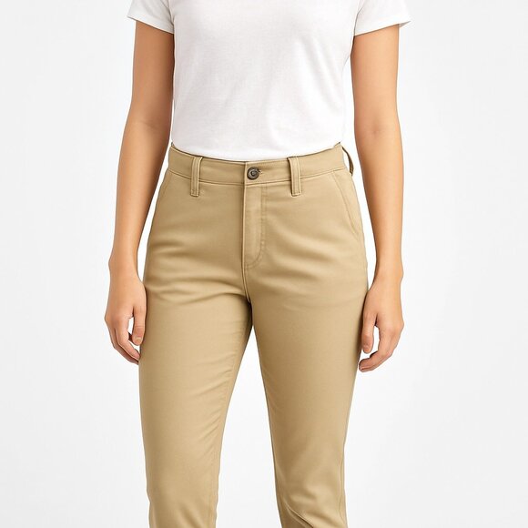 Dickies Womens 9/29 Beige Slim Fit Stretch Chino Pants Casual Khaki Workwear - Picture 1 of 16